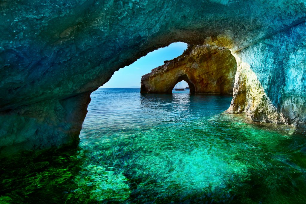 Голубые Пещеры Закинтос Греция достопримечательности