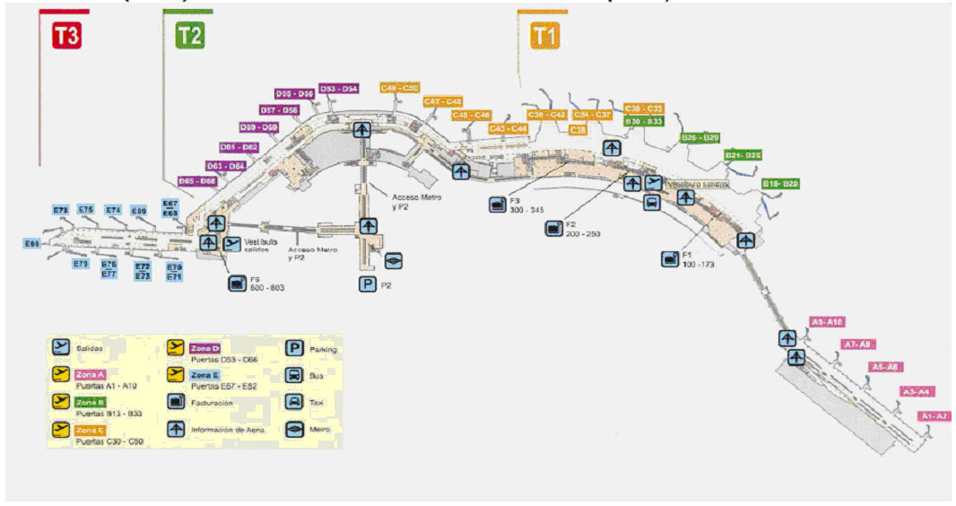 Аэропорт барахас схема терминалов