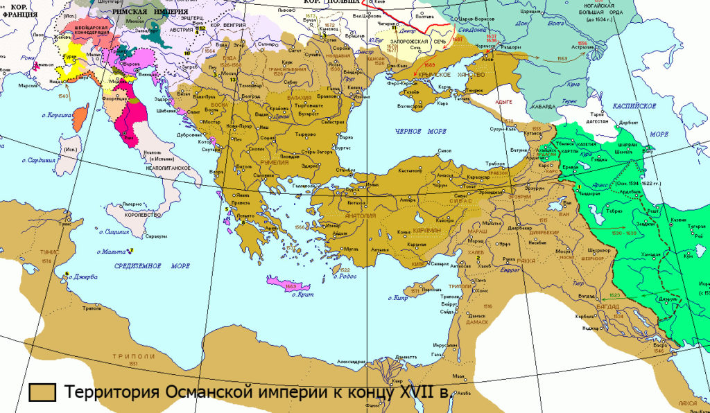 Карта Османской империи