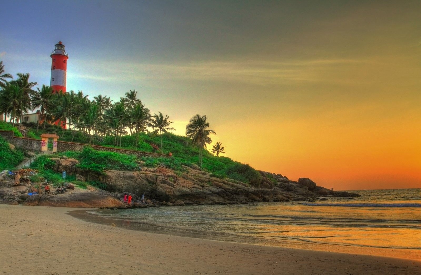 Пляж Ковалам в Керале Индия